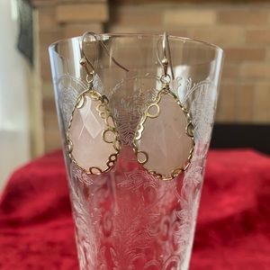 Faux pink quartz drop earrings
